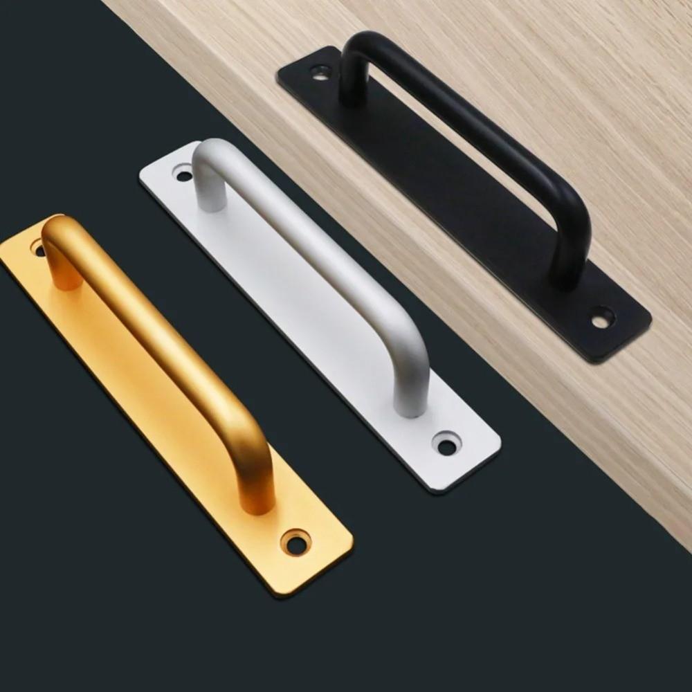 180mm/210mm Length Sliding Door Handle Double Hole Aluminum Alloy Non Perforated Door Handle Durable Smooth Punch-free Pulls