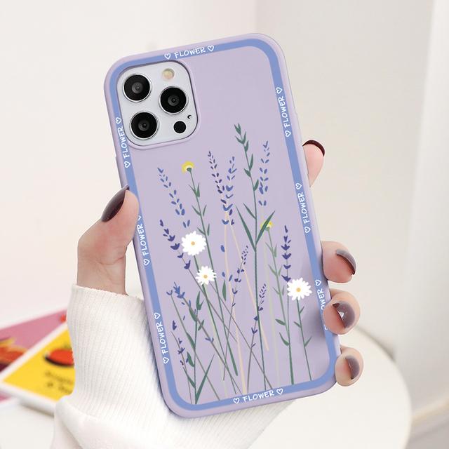 

Чехол для телефона с милым цветком и ромашкой для Iphone 14 13 12 11 Pro Xs Max Mini X Xr 8 7 6 6s Plus Se 3 2022 2020, мягкий противоударный бампер из ТПУ For iPhone 13