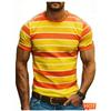 Fashion Stripe Contrasting Colors T Shirts For Men Simple Trend Streetwear 3D Printed Crew Neck Tees Casual Breathable T-shirts