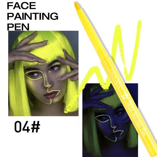 Glow In Dark Eyeliner Pen UV Blacklight Fluorescent Face Painting Pen Waterproof Washable Kids Adults Party Cosplay Makeup Colorful Body Art Painting