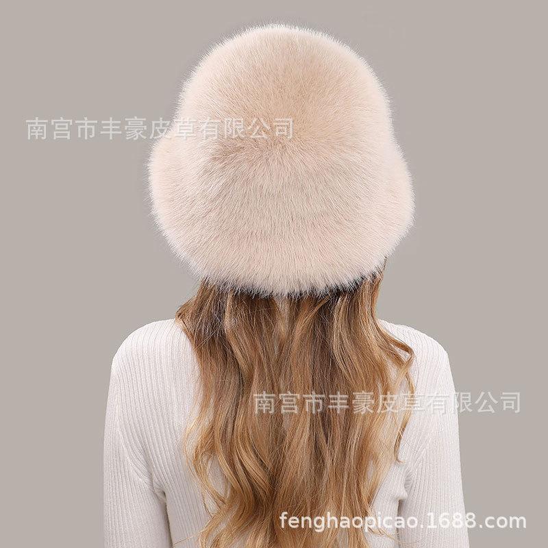 Women Winter Thick Warm Faux Fur Bucket Hat Fluffy Fashionable Ear Flaps