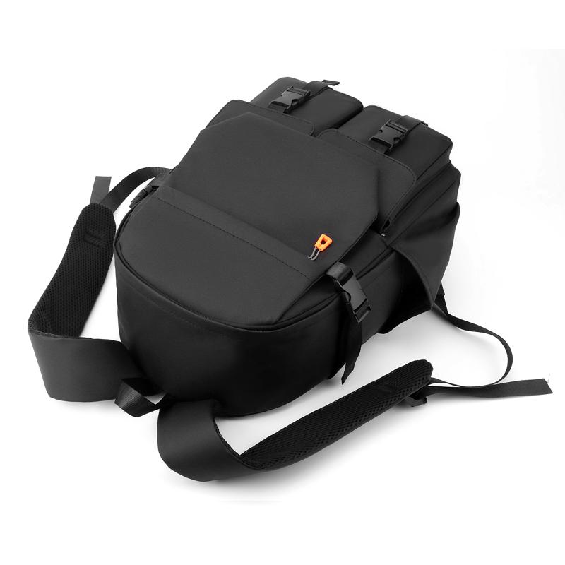 Men's Backpack Large Capacity Student Schoolbag Travel Backpack Solid Color Computer Bag