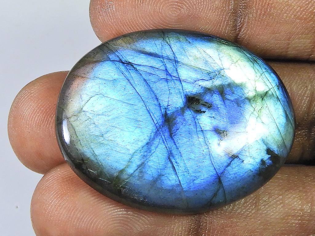 72Cts. Natural Labradorite Multi Fire Oval Cabochon Loose Gemstone 29X40X6MM SK-1139