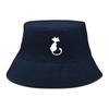 Bucket Hat With White Cat Print , Animal Fisherman Hat Spring Fashion Beach Basin Cap