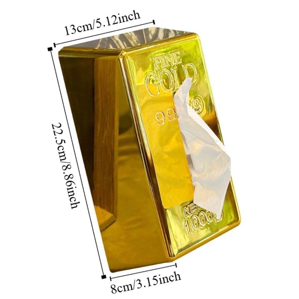 Modern Luxury Desktop Paper Box Plastic Decorative Napkin Paper Case Golden Octagonal Napkin Holder Dining Table
