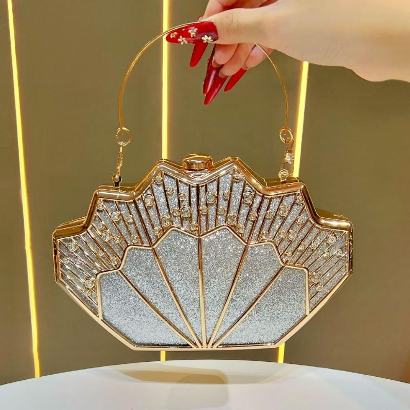 Diamond-encrusted Heavy Industry Clutch Bag, High-end Chinese-style Handbag, Single-shoulder Crossbody Dinner Bag
