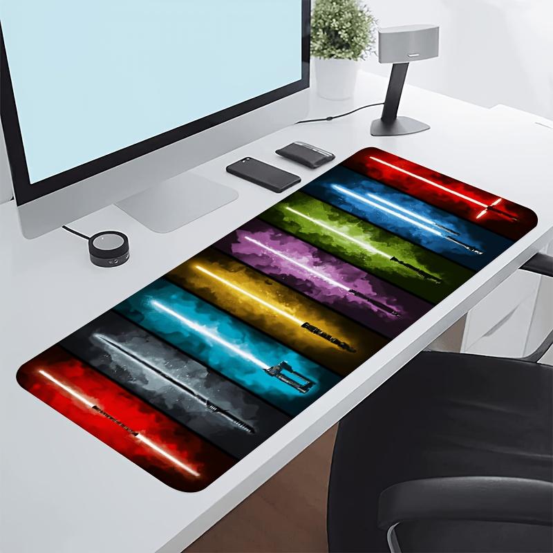 Large Gaming Mouse Pad Colorful Magic Sword Non-Slip Rubber Home Office Game Artistic Gothic Decor Desk Mat for Gamers Friends