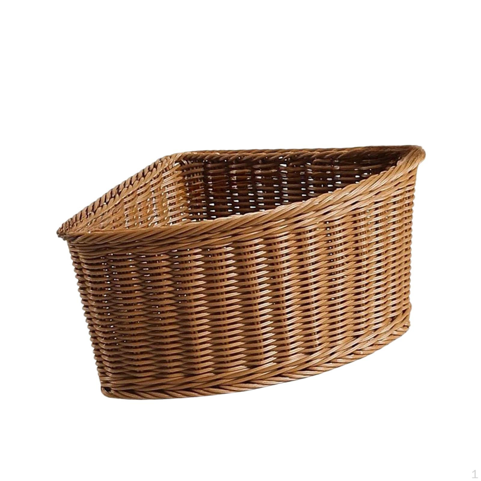 Corner Basket Imitation Rattan Farmhouse Multifunctional Home Decor Triangle Organizer for Pantry Radius 265cm 1660₽