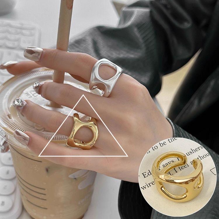 Meier Matte Frosted Wide Band Ring - Women's Fashionable and Versatile Open Ring
