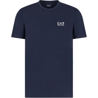 EA7 Mens Cotton Slim Fit Short Sleeve Round Neck Training T-Shirt Men Tops Navy-Blue 8NPT25-PJVPZ-0562