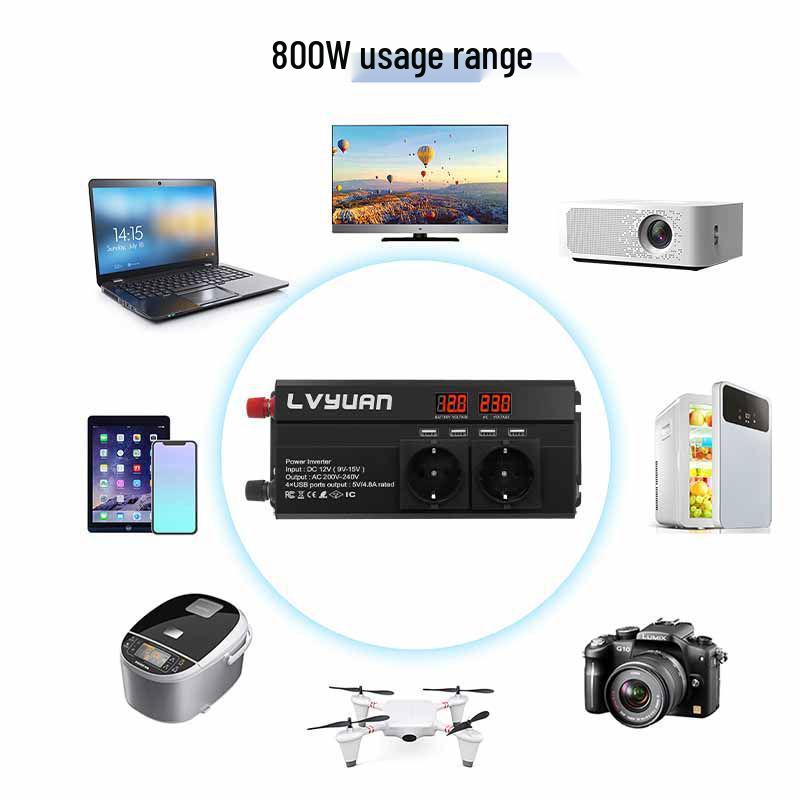 Lvyuan 12V/24V To 220V Modified Sine Wave Car Inverter, 500W-4000W Power Strip Style