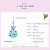 WOSTU 925 Sterling Silver Delicate Flower Butterfly Charm Crystal Blue Bead Fit Original Bracelet For Women Jewelry