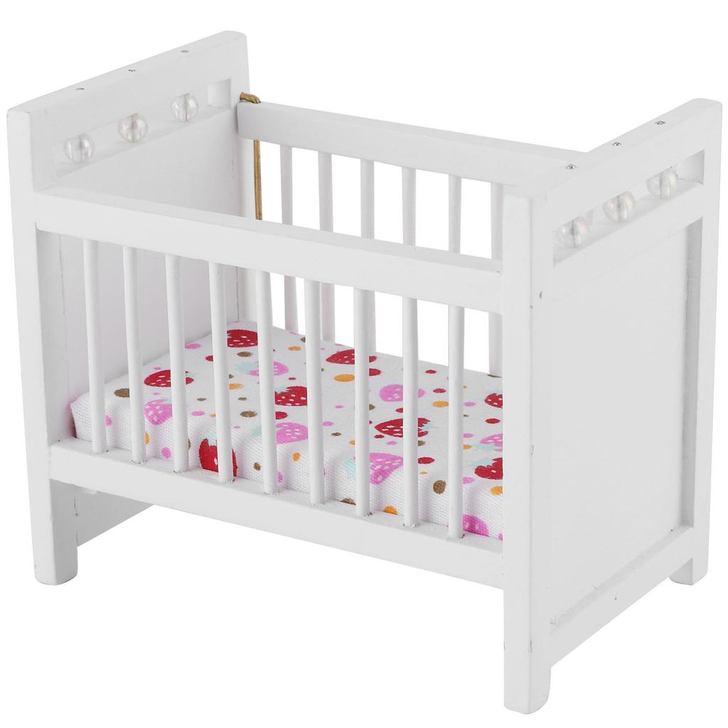 1:12 Dollhouse Mini Bed Model with Mattress Simulation Furniture Model Doll House Accessories