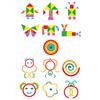 4 in 1 Montessori Tangram Jigsaw Puzzle Toy Wooden Geometric Shape Colorful Cognition Puzzle Wood Building Blocks Gifts for Kids
