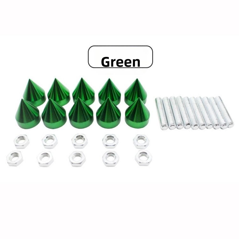 10pcs/Set Muticolors Car License Plate Bolts Cuspate Style Car Motorcycle Modification Conical