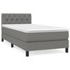 VidaXL Lit à sommier tapissier avec matelas Gris foncé 80x200 cm Tissu - Modèle 3140250