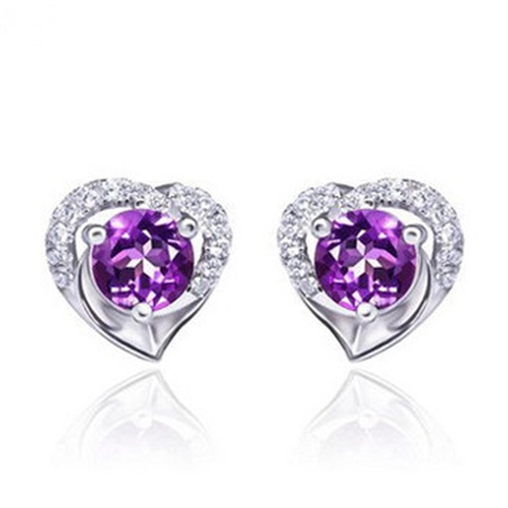 Sterling Silver S925 Zircon Six-Claw Earrings for Women