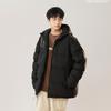 Padded Clothes Men's Candy Color Winter New Trend Loose Hooded Padded Jacket Thickened To Keep Warm