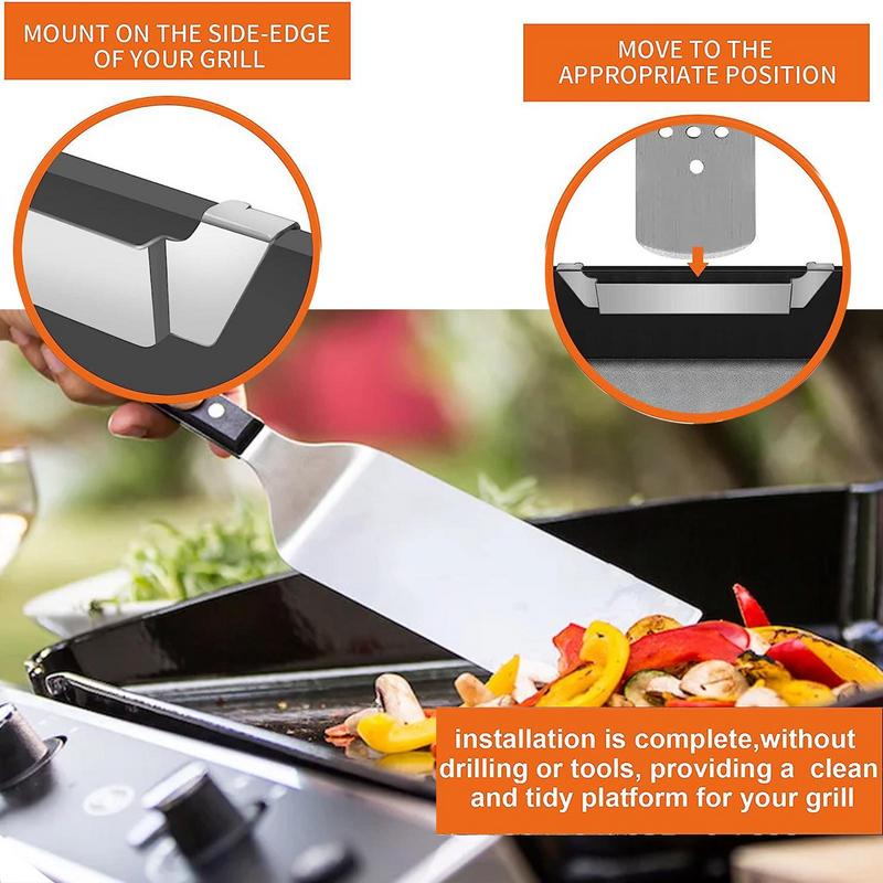 Grease Gate Stainless Steel 2X Drain Blocker For Griddle Rear Grease Blocker Griddle Accessories Barbecue Tool Kitchen Cookware