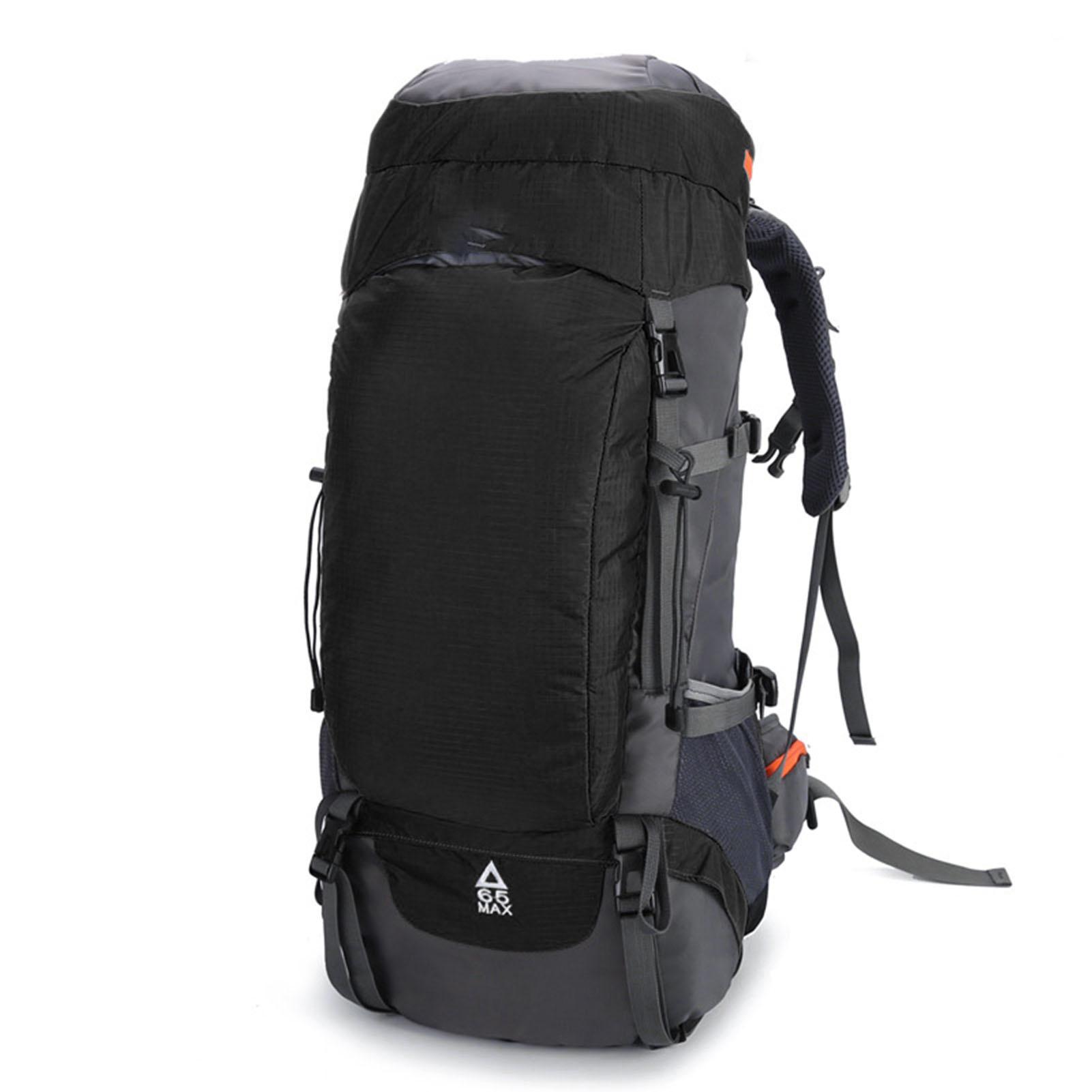 

Backpack Oxford Cloth Breathable Wear Resistant Buckle Design Climbing Backpack for Hiking Camping 65L Black чёрный