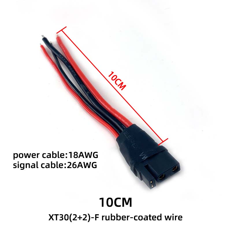 

1PCS Amass XT30 (2+2) Female Connector with Signal Pins, XT30F 4 Pin Plug with Silicone Wire for Robotics, FPV Drone, CAN Bus Package I