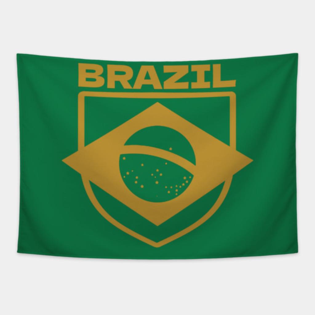 Green Gold Brazil Inspired Retro Tapestry Wall Art For Fans Home Party Living Room Bedroom Background Cloth