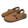 Fashion 2025 New Men's PU Leather Sandals Breathable Soft Sole Slip-On Beach Shoes for Summer Lightweight Walking Sandals Non-Slip Flats