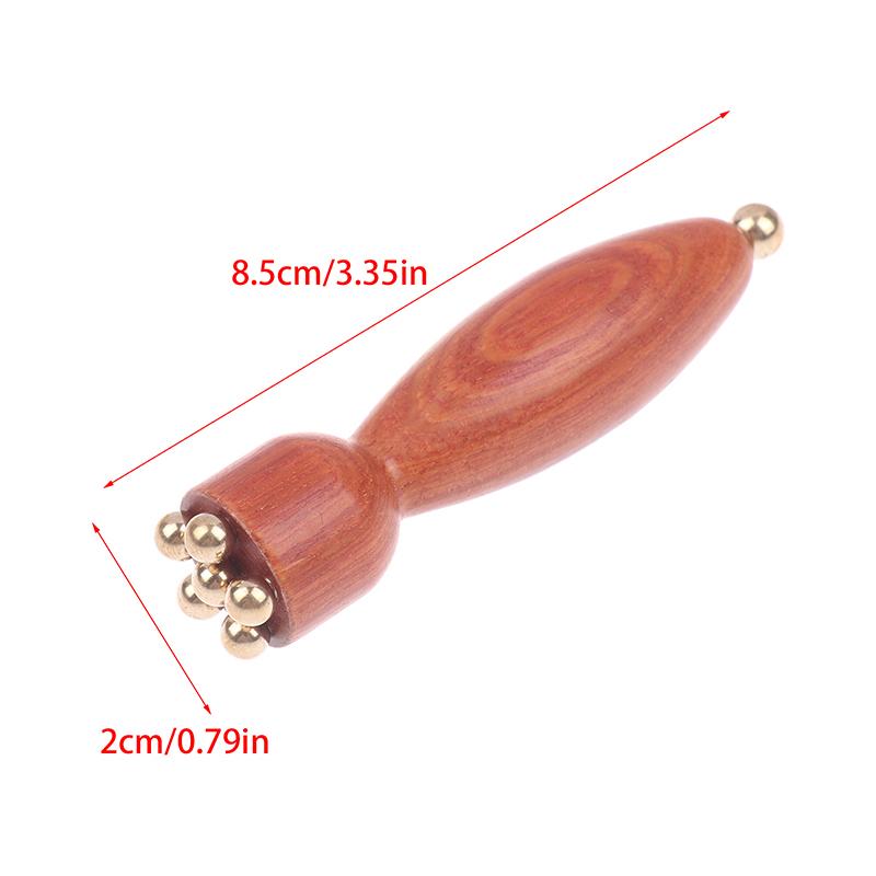 Handheld Lotus Seedpod Beauty Professional Brass & Rosewood Facial Gua Sha Tool Eye Relaxation Spot Meridians Acupoint Massage