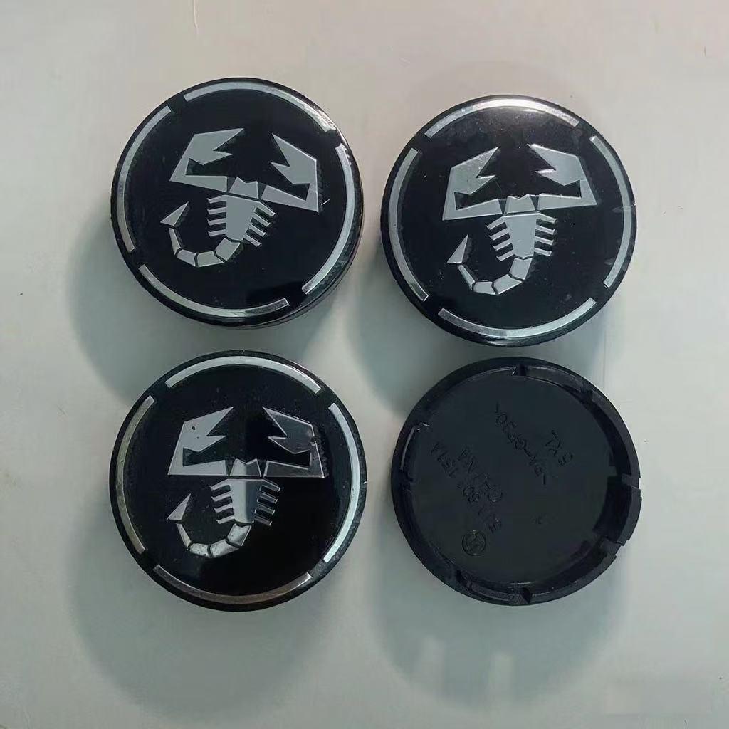 4 ks 56mm Krytka náboje kola auta Samolepka s emblémem Příslušenství Pro Fiat Abarth 500 Tipo FR Panda Argo Freemont Viaggio Bravo Punto Doblo