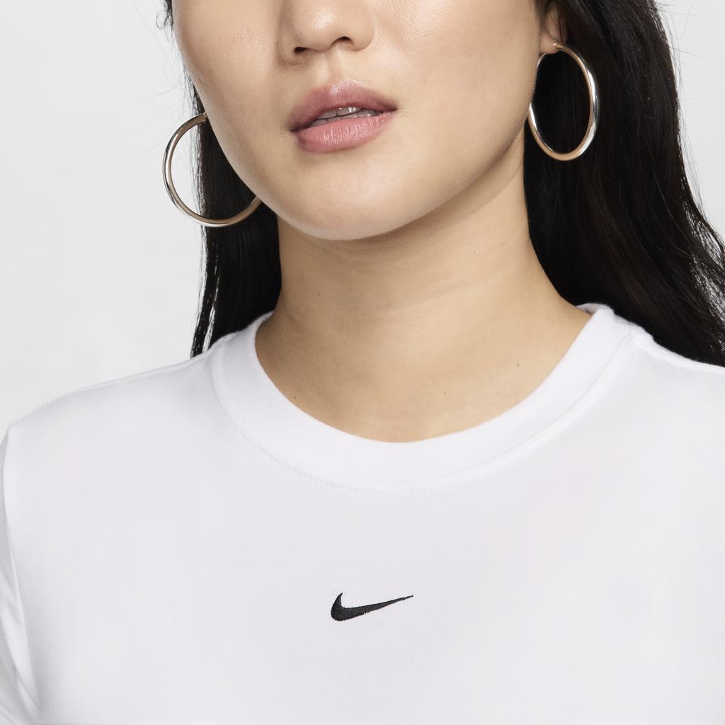 Nike Solid Color Round Neck Casual Short Sleeve T-Shirt Women Tops White FV5509-100