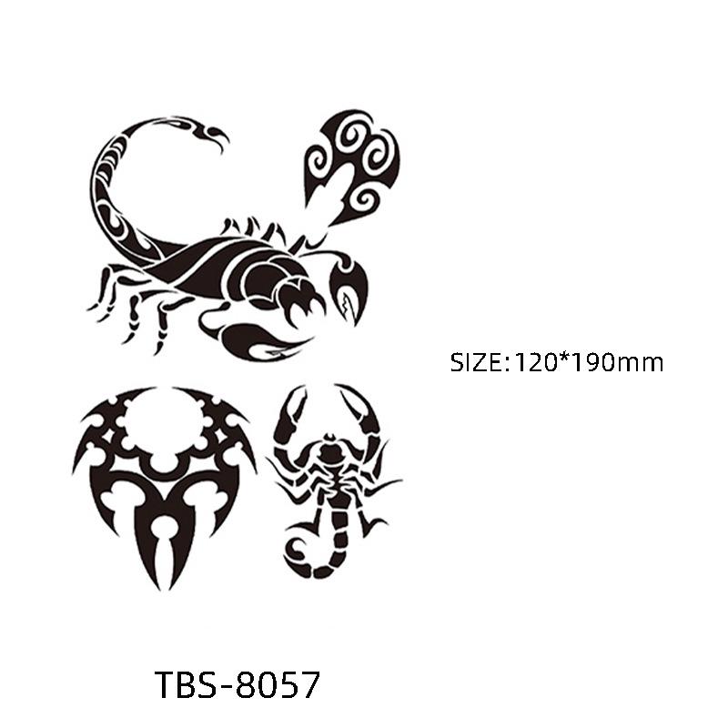 Waterproof Semi-Permanent Black & White Totem Flower Tattoo Stickers