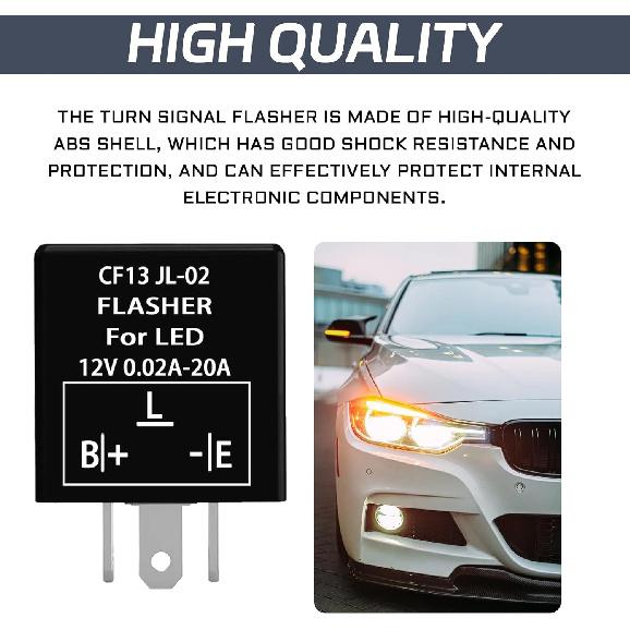 CF13 EP34 Electronic Flasher Relay, 3-Pin 12V Flasher Relay for LED Turn Signal, Blinker Relays for Fix Hazard Warn Hyper Blink Flash, Fit Car SUV