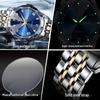 Swiss Luxury Men's Waterproof Luminous Quartz Watch with Solid Band