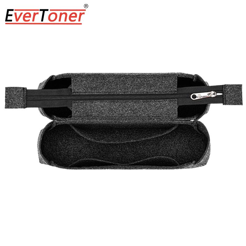 

EverToner Fits for Montaigne BB MM Felt Cloth Insert Bag Organizer Makeup Handbag Organizer Travel Inner Mommy Cosmetic Bags For MONTAIGNE MM