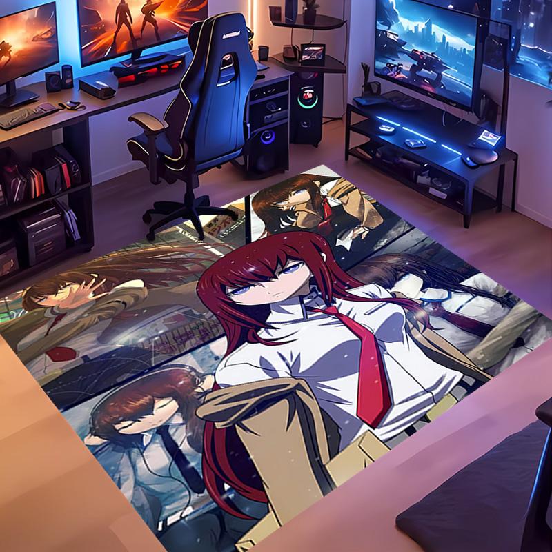 Steins;Gate -Themed Entrance Mat,Non-Slip Mat Area Rug,Room Decor,Outdoor Decor,Kitchen Rug,Doormat - Machine Washable,Easy to Clean