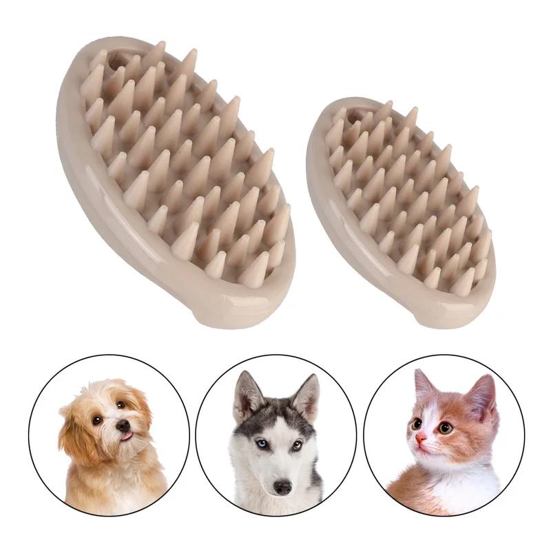

Silicone Pet Bath Brush Dog Cat Massage Comb Soft Bristles Shampoo Scrubber for Grooming Cleaning Small