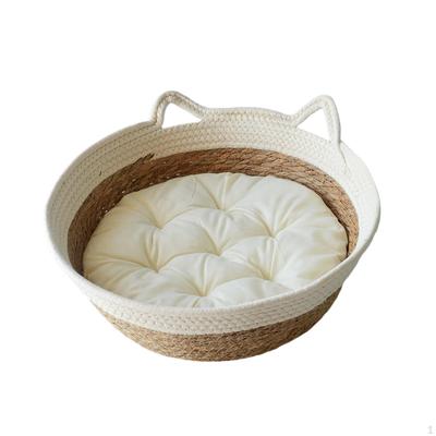 Cat Bed Basket House Washable Breathable Durable Winter Summer All Seasons with Removable