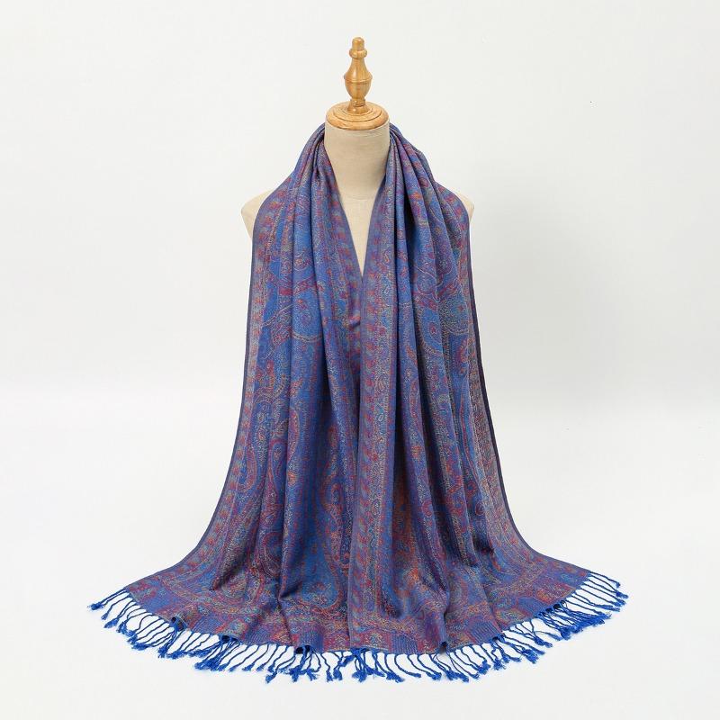 

Autumn and winter new cashew fringed polyester long towel versatile fashion high quality travel outside with warm scarf 184*70cm