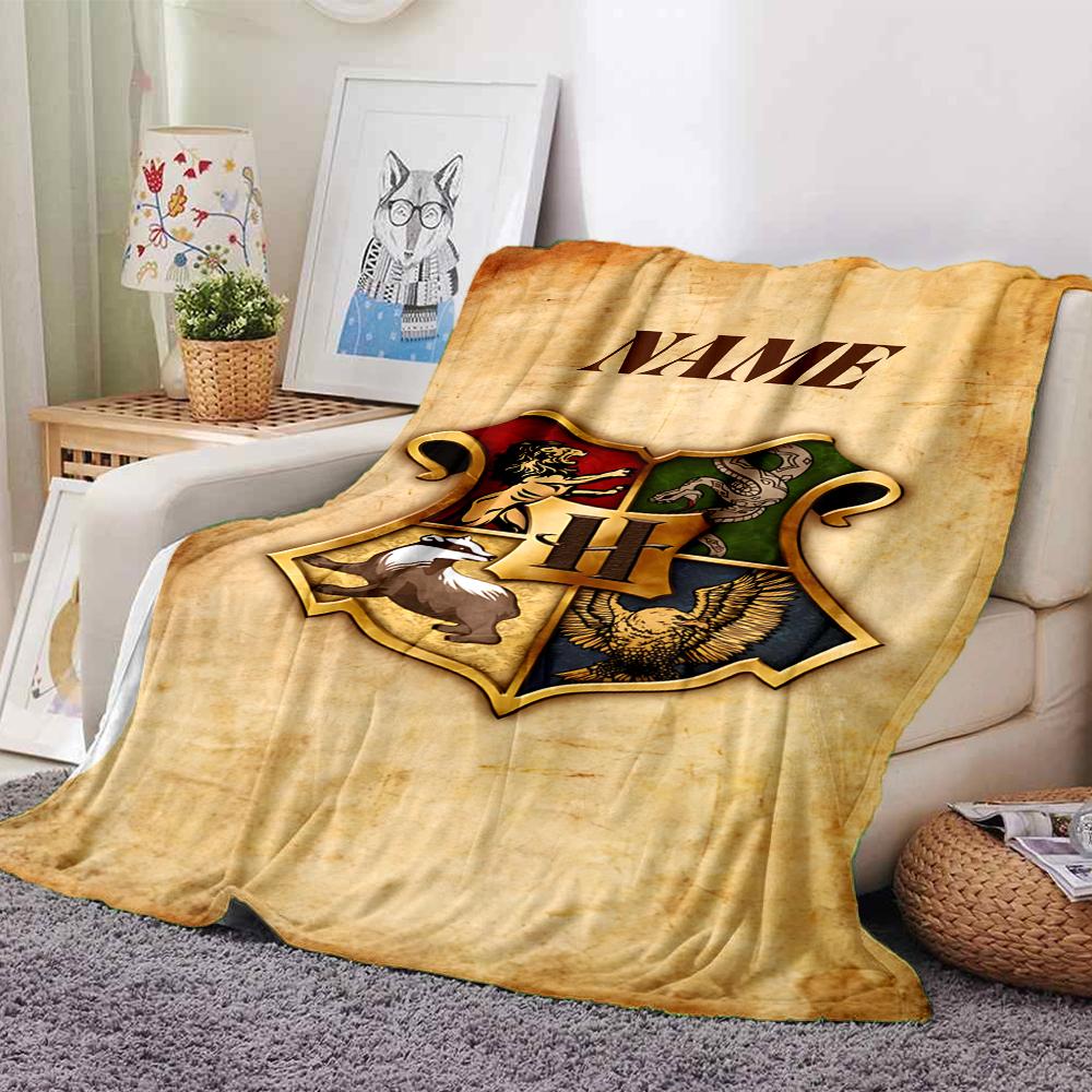 Custom Name "Harry's Magical Adventure" blanket for Couch & Bed, Plush Cozy Fuzzy Blanket Super Soft & Warm Blankets for Fall and Winter. 090864
