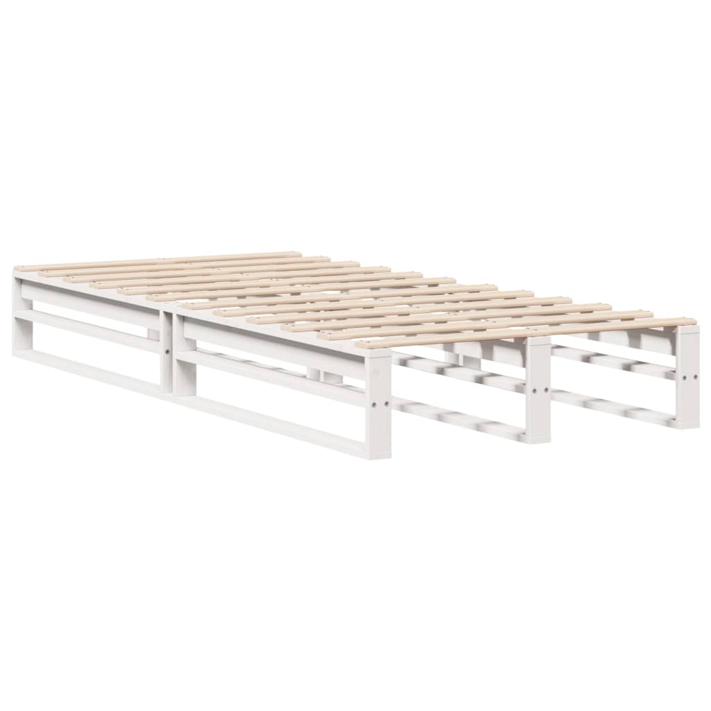 Vidaxl Rama Łóżka Bez Materaca, Biała, 75X190 Cm, Lite Drewno Sosnowe