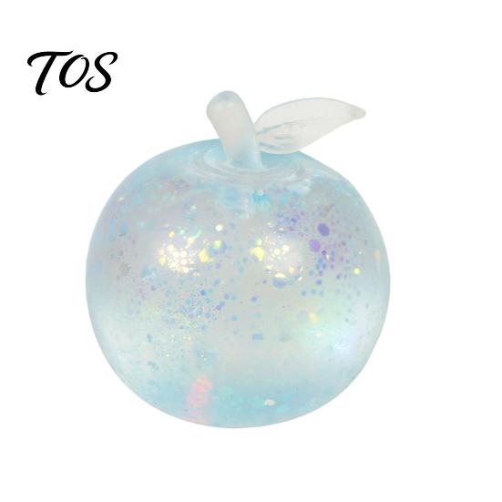 Cute Desktop Decoration Ornaments Maltose Glitter Apple Squeeze Stress Ball, Soft TPR Slow Rising Fidget Sensory Toys for Anxiety Toy Relief,