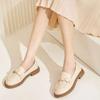 British Style Small Leather Shoes Women's 2025 Spring and Autumn New Round Head Low Heel Single Shoes One Pedal Loafers Show Feet Small Women's Shoes