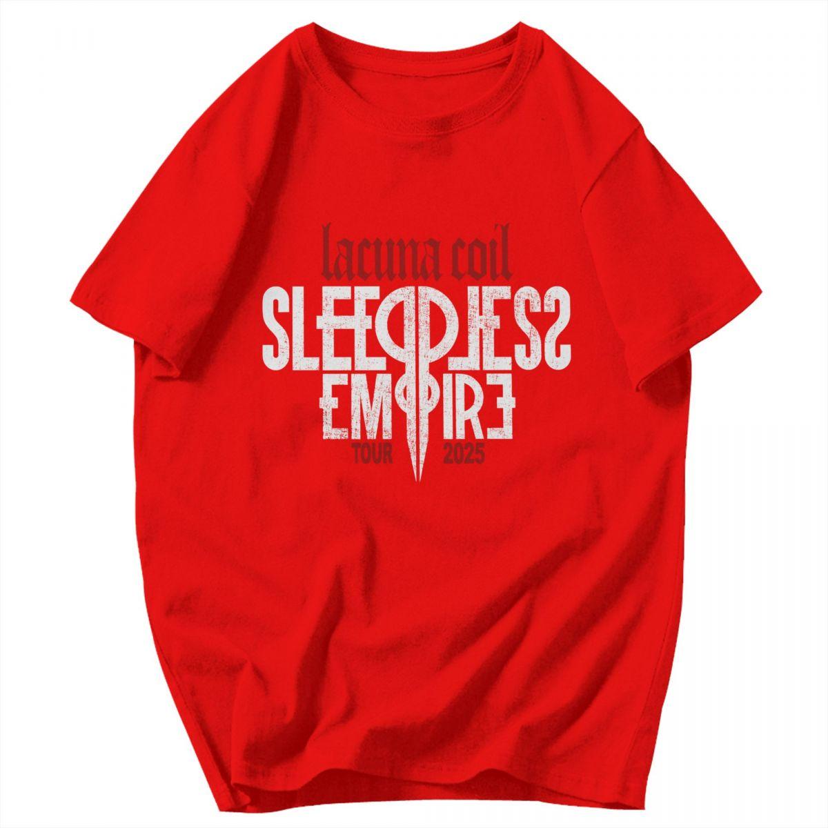 Men T Shirt Lacuna Coil Sleepless Empire Tour 2025 Trending Cotton Y2K Graphic Crewneck Unisex Tops T Shirts S
