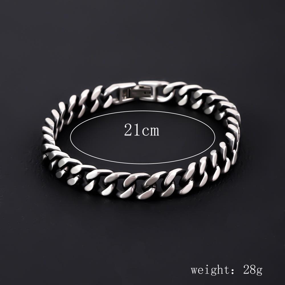 Bracciale da Uomo in Acciaio Inossidabile Semplice Prepotente Punk Alto Senso Cubano Acciaio al Titanio Bracciale Gioielli da Uomo
