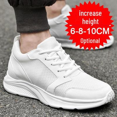 Unsichtbare Schuhe für Herren: Optionen: 8 cm, 10 cm oder 6 cm – trendige, atmungsaktive Sommersportschuhe mit dicker Sohle.