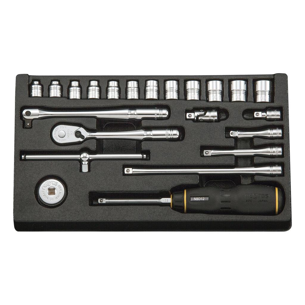 Kyoto Tool (KTC) Nepros Socket Wrench Set NTB222XA, 6.3mm Drive, 22 Pieces, 1 Set