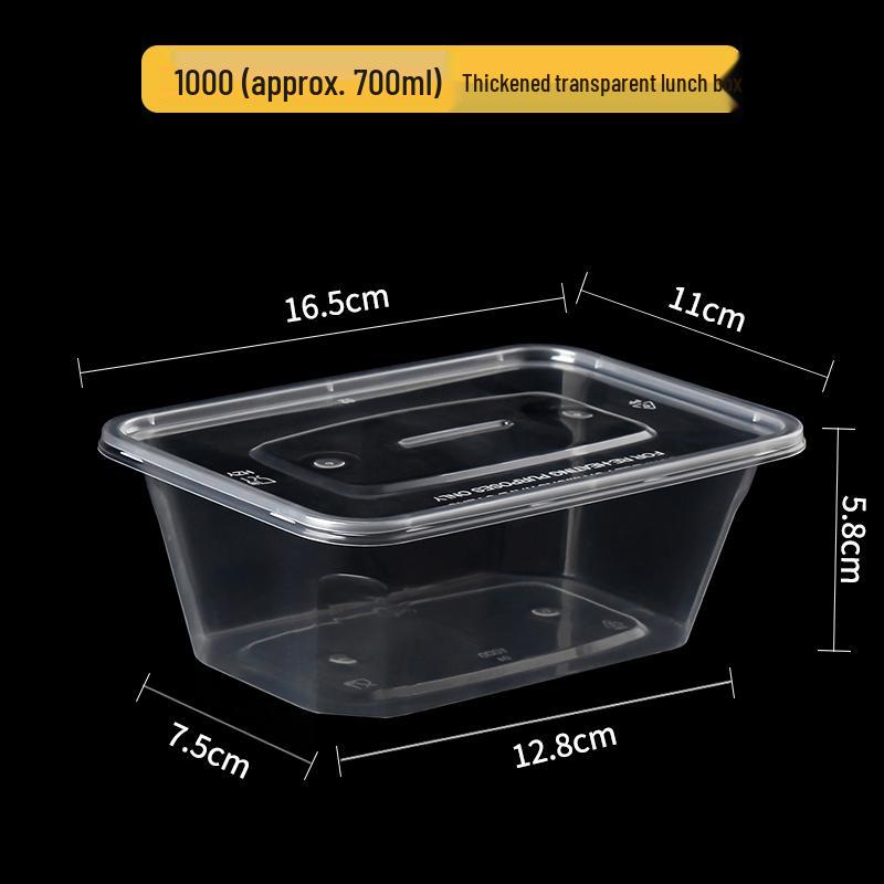 Disposable Transparent Food-Grade Round Takeaway Box for Salad, Bento, or Rice - High Temperature Resistant
