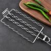 Cestello Griglia per Salsicce in Acciaio Inossidabile 49x9cm Griglia per Hot Dog Strumento per Barbecue con Manico Lungo per Cucina all'Aperto e BBQ