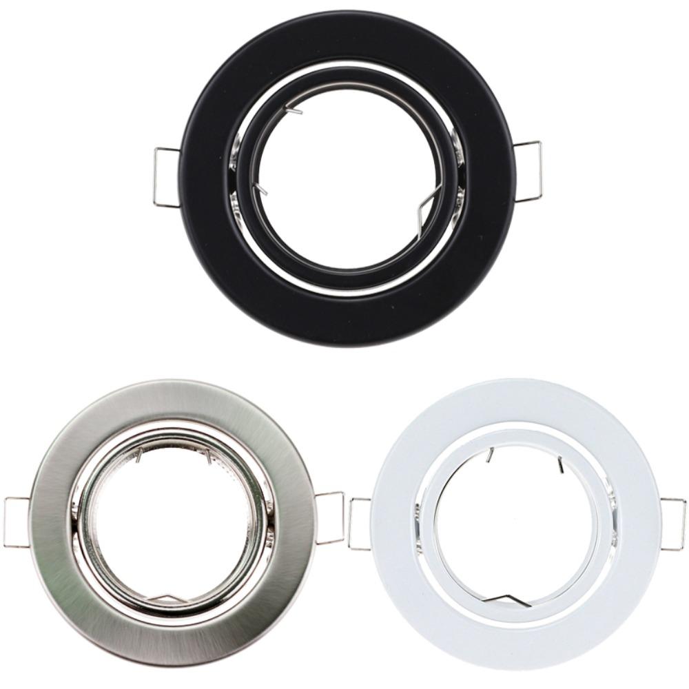 1/10PCS Modern Recessed Downlight Lamp Frame, GU10 MR16 Ceiling Spot Light Black White Nickel Round Spotlights Cut-Out 70mm