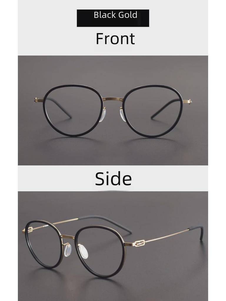 Unisex L1043 Ultra-Light Pure Titanium Glasses Frame - Minimalist Casual Style, Suitable for Prescription Lenses.